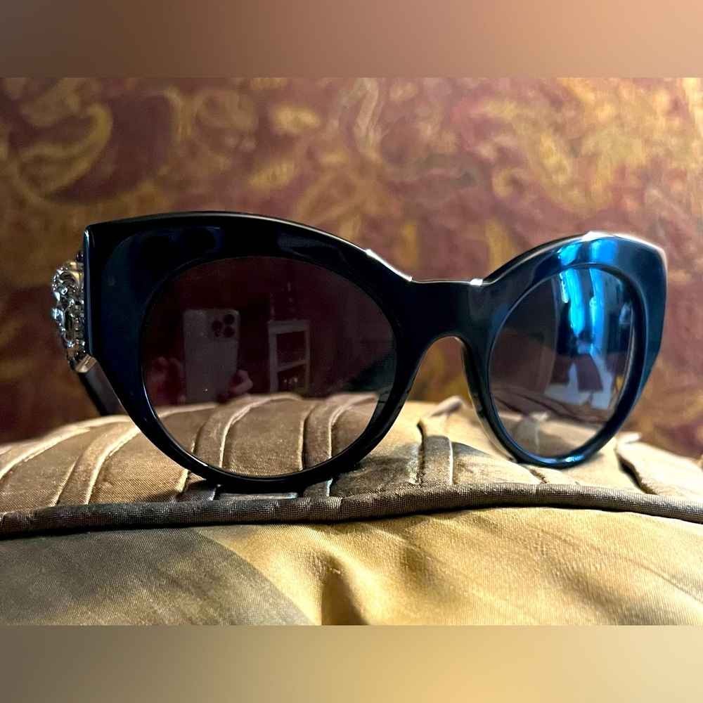 Versace Medusa Black and Gold Glitter Sunglasses 🕶️ Authentic ⭐️